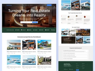 Modern Real Estate Website @mosharaf design landing page minimal design modern page real estate website
