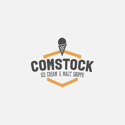 Comstock Ice Cream & Malt Shoppe Logo branding illustrator logo logo design