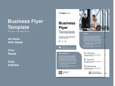 Business Flyer Template a4 agency books cover brochure business flyer template clean company cover digital marketing flyer design free illustrator modern print print ready simple
