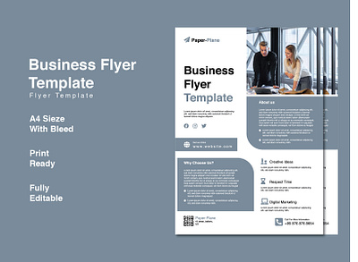 Business Flyer Template a4 agency books cover brochure business flyer template clean company cover digital marketing flyer design free illustrator modern print print ready simple