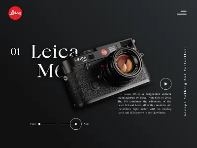 Dribbble Weekly Warm Up | Luxury Item black branding camera dribbbleweeklywarmup homepage landingpage leica luxuryitem minimalist modern slick ui website weeklywarmup