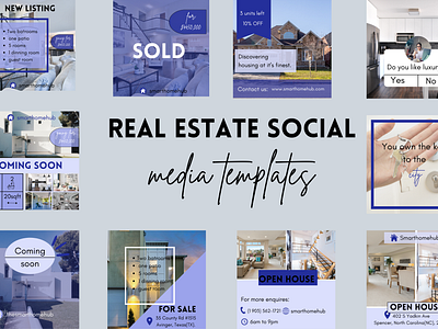 Social Media Marketing Templates for Realtors branding canva templates design graphic design instagram posts instagram templates real estate marketing real estate post real estate template realtor marketing realtor social media social media branding social media templates templates