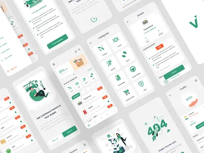 Voplay - Cashback app ui kit app design branding mobile app ui uidesign uiux ux