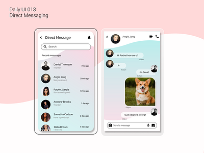 [Daily UI] 013. Direct Messaging appdesign design directmessage dm gradient modern simple ui uiux