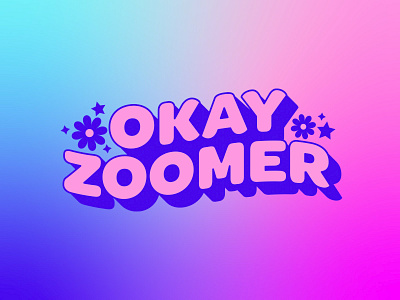 Okay Zoomer Logo aesthetic branding colorful logo design gen z logo logo art logo design newsletter logo typographic design typography vaporwave vector zoomer