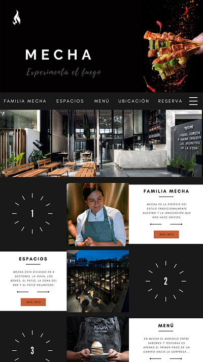 Página web para restaurante MECHA design ui ux web