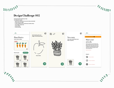 Challenge: design a journaling app for plants carrots figma mobile plants ui