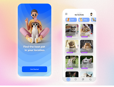 pet adoption app 😍 adoption animal app cat design dog graphic design mobile pet pet adopt pet adoption pet app pet care pet rescue pet store petshop social ui uidesign uiux