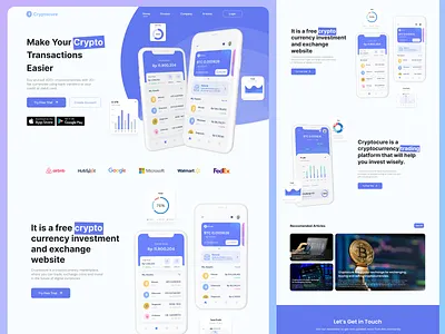 Cryptocure - Landing page 🔥 3d agency agency website animation branding crypto currencies design graphic design illustration logo mobile app mobile design motion graphics ui ux