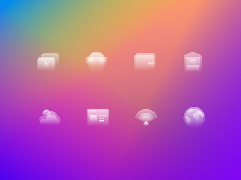 Glassy Icons Pack #10 demo design download figma free glasses glassmorphism gradient icon icon set icons icons pack illustration linear sketch ui vector