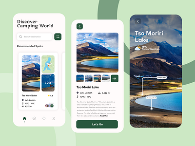 Camping App UI Design camping camping app ui ui ux