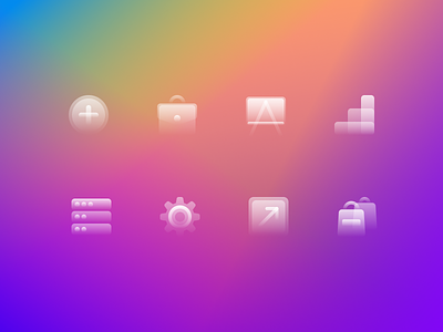 Glassy Icons Pack #14 background demo design download figma free glassmorphism gradient icon icons illustration interface sketch ui vector