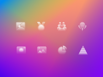 Glassy Icons Pack #17 background demo design download figma free gradient graphic design icon icons illustration sketch ui vector