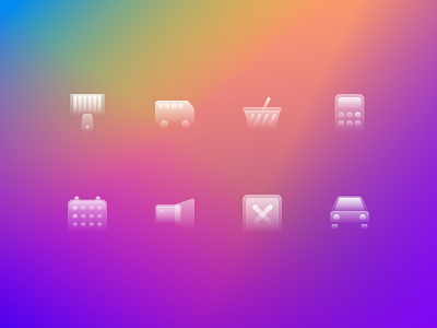 Glassy Icons Pack #18 demo design download figma free glasses glassmorphism gradient icon icons illustration linear sketch ui vector