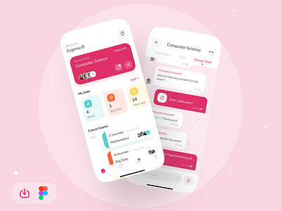 Education - social mobile app for preparing exam #freebies app concept dailyui design download ecommerce edu figma free freebies mobile prototype social source ui uidaily ux