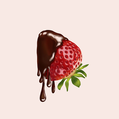 Chocolate-covered strawberries chokolade illustration procreate strawberries