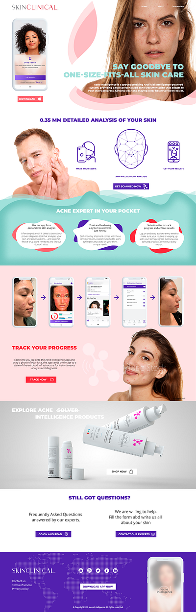 Skin Care app graphic design ui ux web