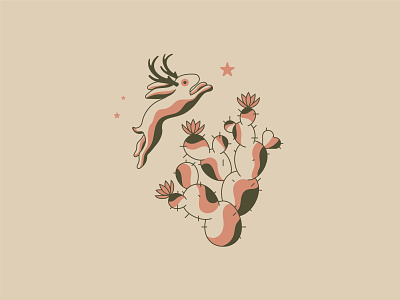 A little jumping jackalope branding design digital illustra illustration logo minimal simple vector