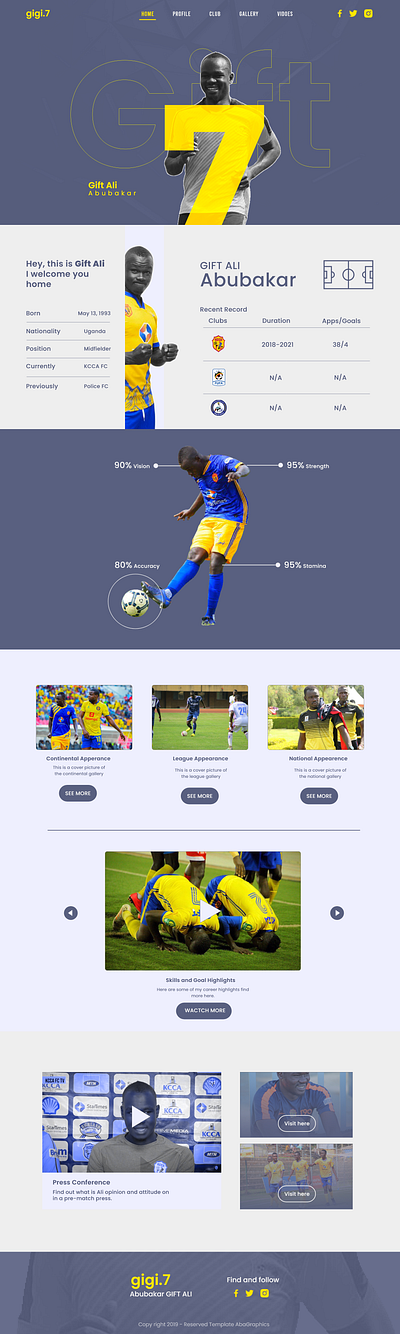 Soccer player website template football team website player website soccer player template soccer player website template