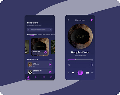 Music Player App 3d airquality animation app branding design graphic design icon illustration ios logo mobile app mobileapp motion graphics simple design simpledesign ui uidesign ux vector