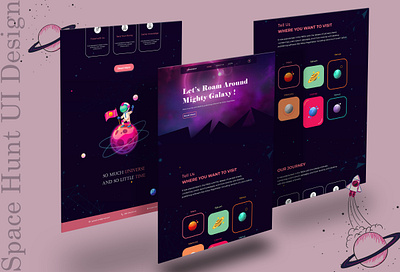 Space Hunt l UI/UX Design advertising branding design dribble illustration interface landing page mockup space ui typography ui ui design uiinspiration uiux user experience user interface ux ux design web website