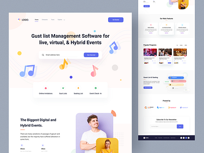 Event Landing Page 🎉 app design colorful app concept dashboard design designer ecommerce event event landing page interface landing page oneline event party program uiux user interface web web design website