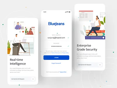 BlueJeans Redesign Experience app design bluejeans bluejeans redesign branding creative design dribbble best shot gradient illustrations ios app logo template ui ux