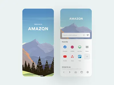 Amazon - Browser Mobile App app branding design illustration ui uidesign uidesigner uidesigns uiux