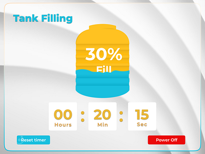 Countdown UI Design For Tank Filling | Glassmorphism UI countdown ui design dribbble shot hello dribbble illustration iot design landing page settings ui tank filling thebuddhaghosh ui ui design ui inspiration uiux vector web ui design website design