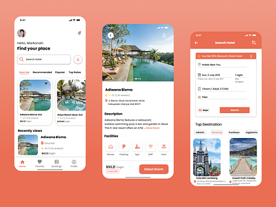 Hotel Booking UI Design design ui uiuxdesign