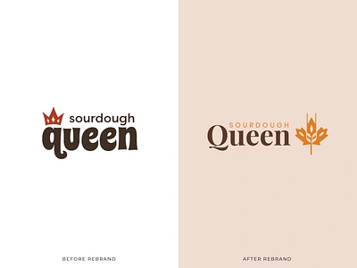 Bakery Rebrand - Sourdough Queen baked goods bakery bakery logo baking brand design canada food home bakery logo maple leaf negative space rebrand redesign symbol wheat