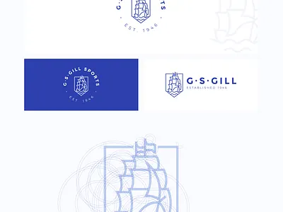 G.S.Gill Logo Structure apparel brand brand design branding coat of arms emblem gsg gsgill gsgill sports insignia line logo design logo redesign logo structure malaysia shield ship sports sportswear structure