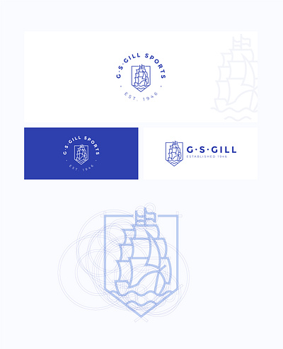 G.S.Gill Logo Structure apparel brand brand design branding coat of arms emblem gsg gsgill gsgill sports insignia line logo design logo redesign logo structure malaysia shield ship sports sportswear structure