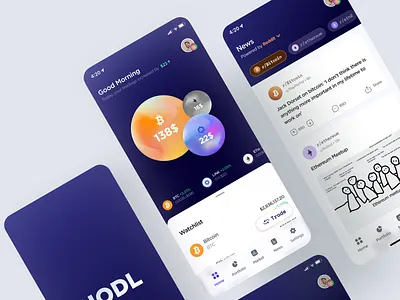 HODL - Cryptocurrency App UI crypto cryptocurrency design hodl ui uidesign uidesigner uidesigns uiux