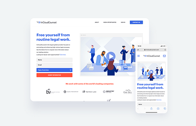 InCloudCouncel Web Design branding design homepage illustration law mobile adaptation ui ui trend user experience user interface ux ux trend vector web web design
