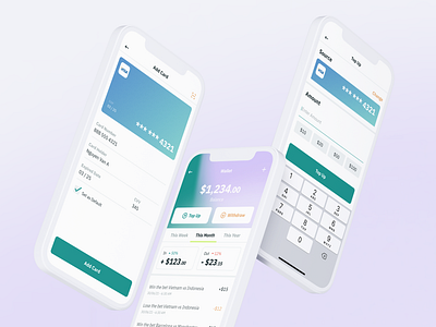 Wallet Management Mobile UI add card app design interface mobile top up transaction ui ux wallet