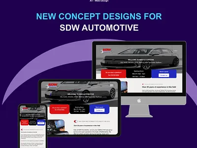 SDW AUTO - Concept designs adobe xd automotivedesign branding design illustration mockups ui uiux ux web webdesign webdesigner webdeveloper website