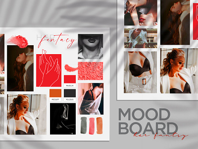 Moodboard Design for Her Fantacy 2d 2d art black and red brand branding design digital digital art graphic design identity branding illustration logo moodboard moodboard design sexy vector