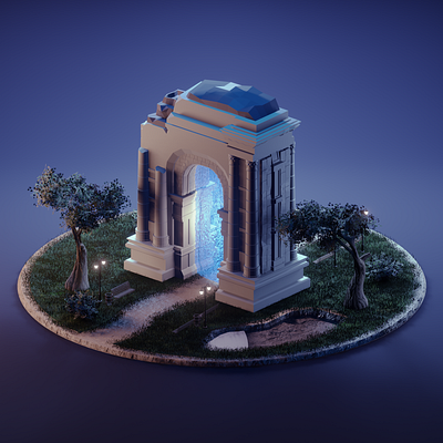 Roman Gate 3d 3dillustration art blender design graphic design illustration lowpoly