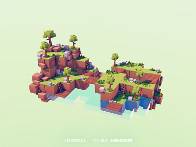 Blender & Unity - low poly cube world | Youtube.com/brainchildpl 3d 3d illustration 3d modeling atlas texture b3d blender blender atlas texture blender to unity cube environment export blender export blender to unity game art game asset illustration low poly lowpoly tutorial unity world