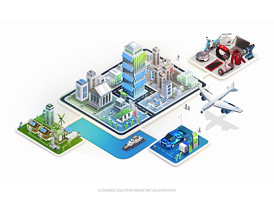 LG Energy Solution_isometric illustration branding design illust illustration isomeric