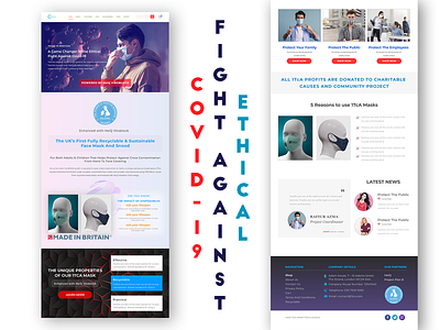 Ethical Fight Against Covid-19 branding corona corona virus covid covid 19 design face facemask illustration landing page pandemic ui uiux ux website