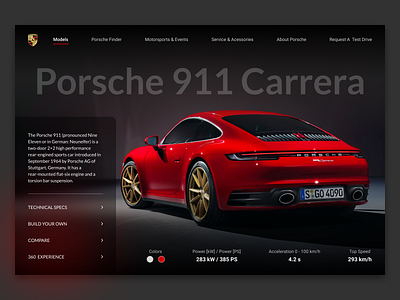 Porsche Landing Page black car website dashboard design figma glassmorphisam grey landing page minimal photography porsche porsche car red sports car supercar typography ui web concept web dashboard website