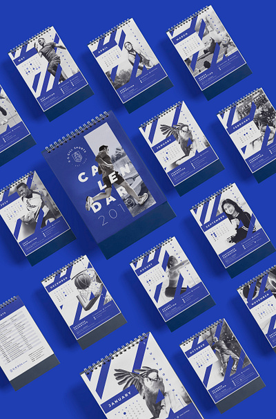 GSG Calendar Design active blue brand brand identity branding calendar calendar design clean consistent graphic design gsg gsgill gsgill sports layout malaysia sports sportswear