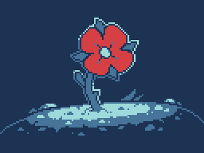 Pursue Palette 5 - Round 1 - Lone Flower design pixel pixel art pixelart