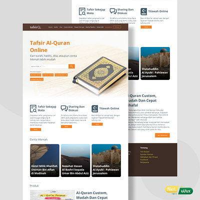 Redesign tafsirq.com homepage bounce rate call to actions calls to action card cta dailyui design figmadesign homepage landingpage quran read redesign search tafsir ui uidaily uiuxdesign userinterface webdesign