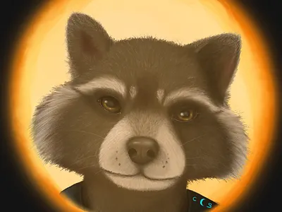 (Guardian of the Galaxy, Rocket) clip paint studio close up portrait fanart guardian of the galaxy racoon rocket