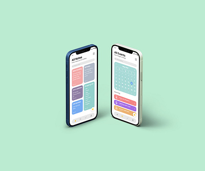iPhone Notes App Concept app app design apple card card design concept design gradient color green ios ios app iphone light minimal notes notes app ui