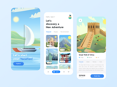 Travel App 2021 trends app design illustration minimal mobile ticket booking app tour tourism app toursim travel travel app trip vacation