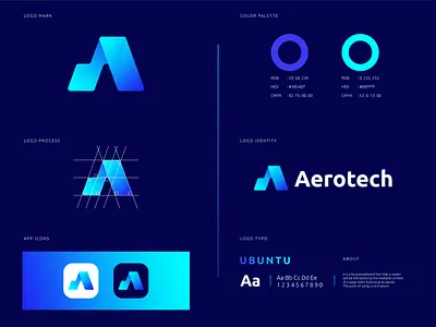 Aerotech Logo Branding a gradient logo a letter design a letter logo a logo abstract a logo abstract logo alphabet design brand identity business logo colorful logo design designer gradient logo illustration logo logo design modern a letter logo modern lettering modern logo tech logo